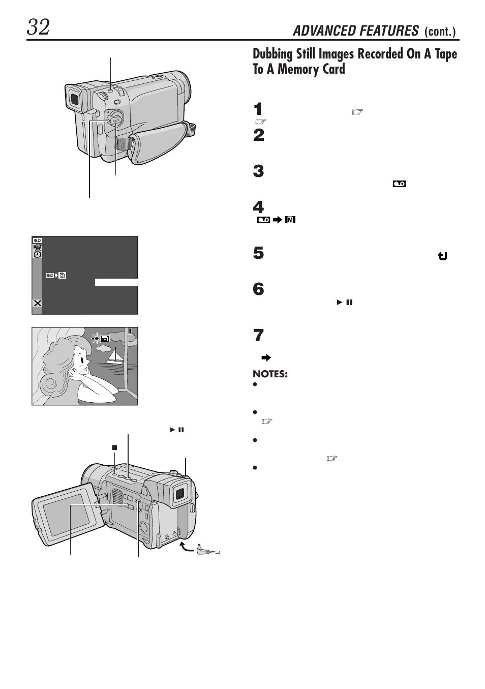 Advanced features, Cont.) | JVC GR-DVL1020 User Manual | Page 33 / 88