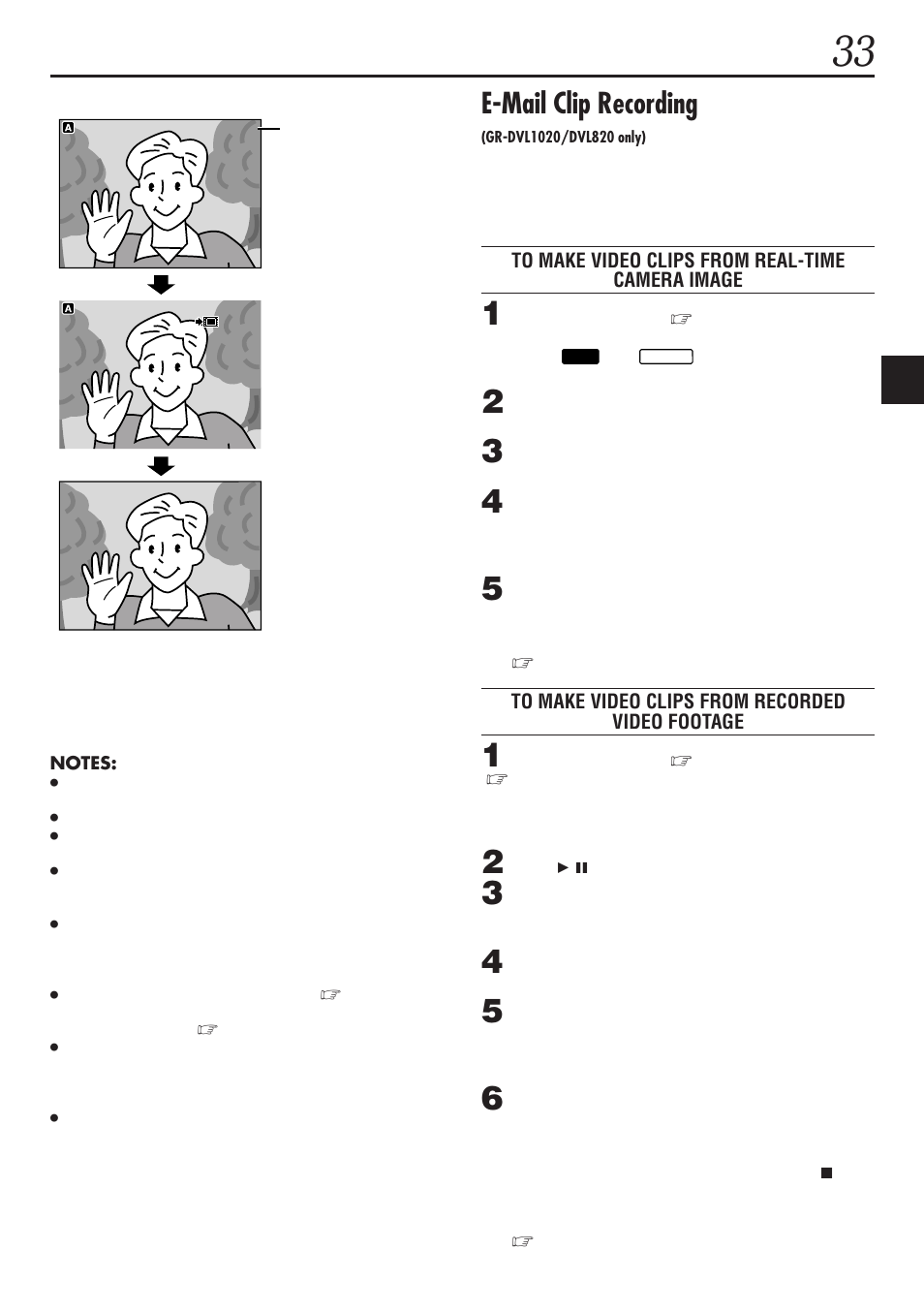 E-mail clip recording | JVC GR-DVL1020 User Manual | Page 34 / 88