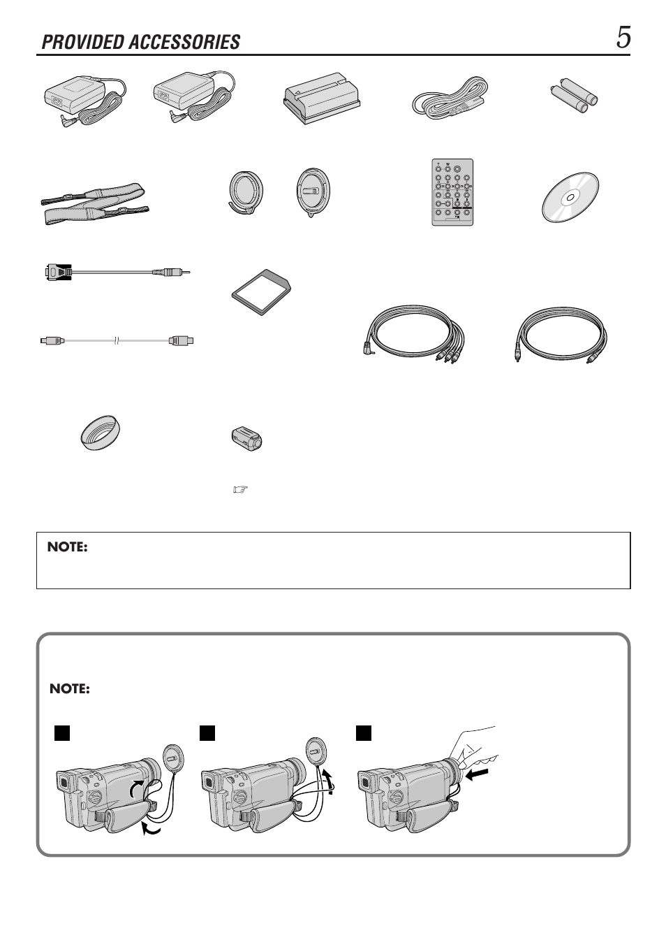 Provided accessories | JVC GR-DVL1020 User Manual | Page 6 / 88
