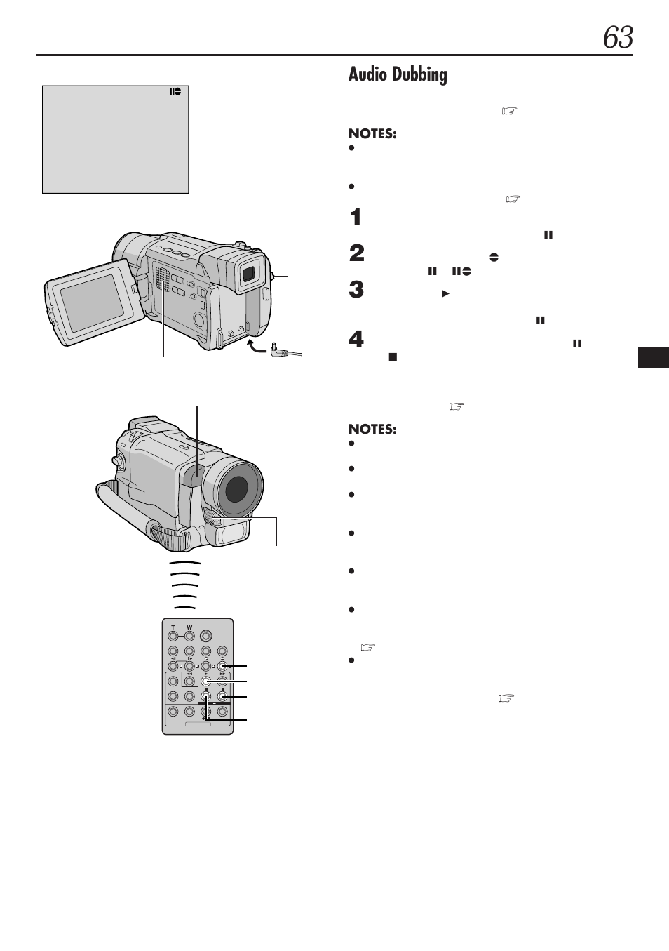Audio dubbing | JVC GR-DVL1020 User Manual | Page 64 / 88