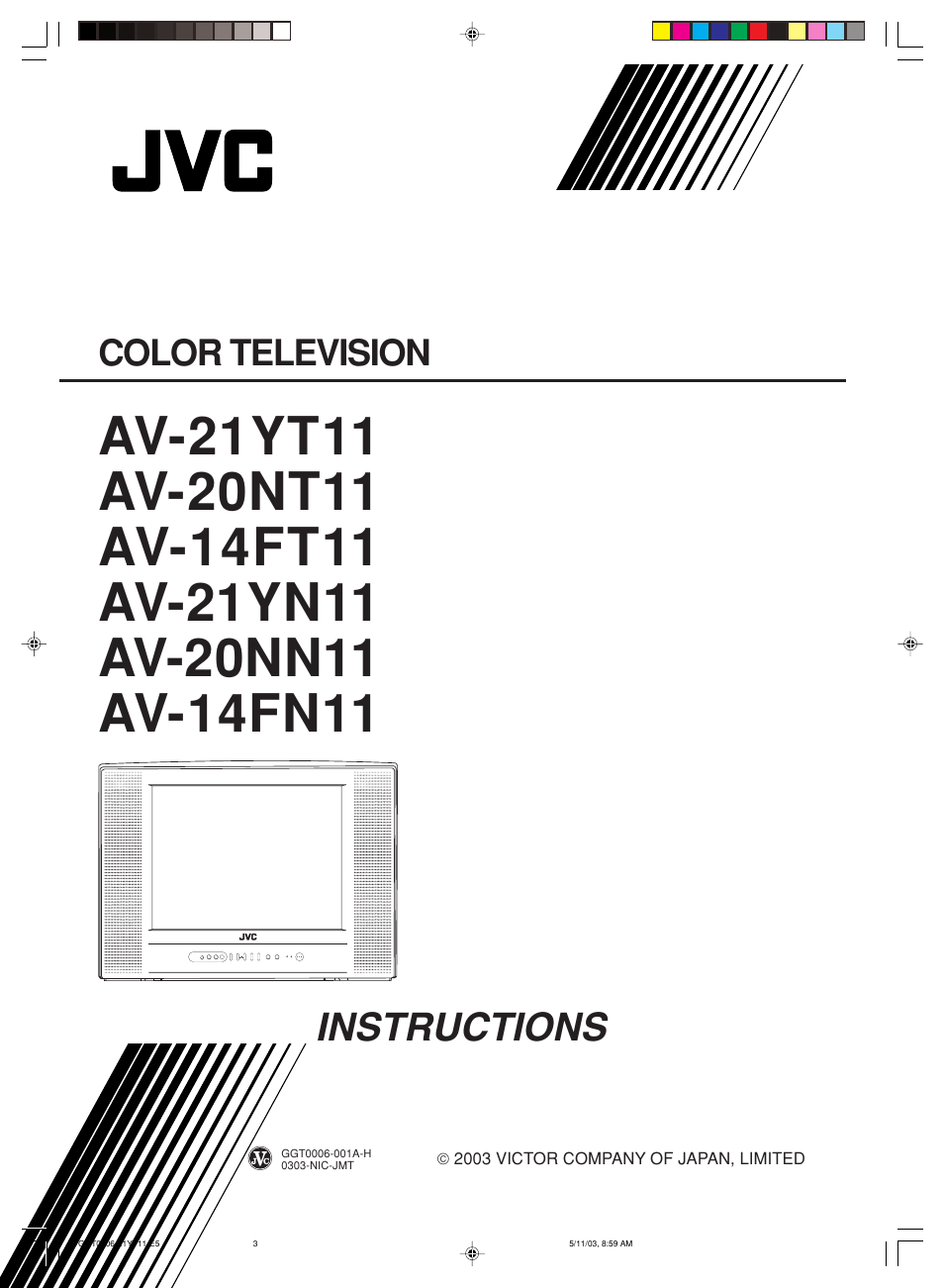 JVC AV-14FT11 User Manual | 20 pages