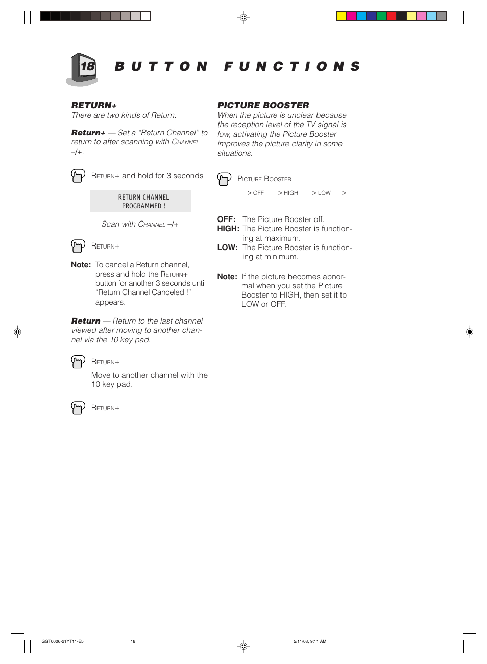 JVC AV-14FT11 User Manual | Page 18 / 20