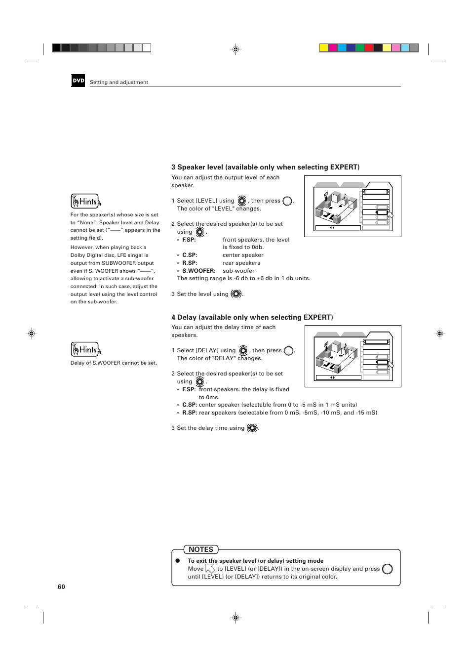 Bass, 4 delay (available only when selecting expert) | JVC XV-D705GD User Manual | Page 62 / 113