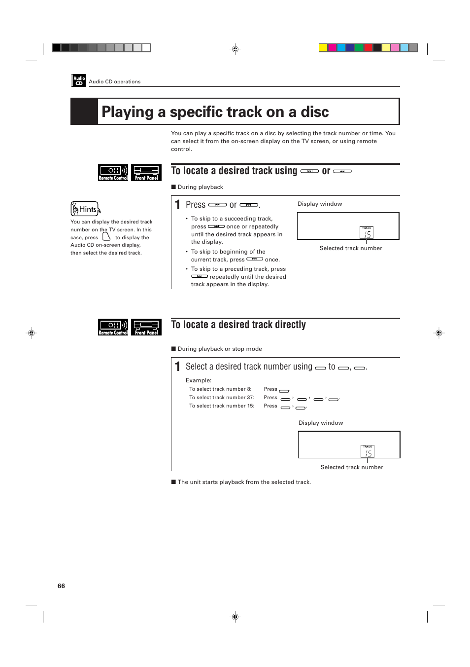 Playing a specific track on a disc, Press, Select a desired track number using | JVC XV-D705GD User Manual | Page 68 / 113