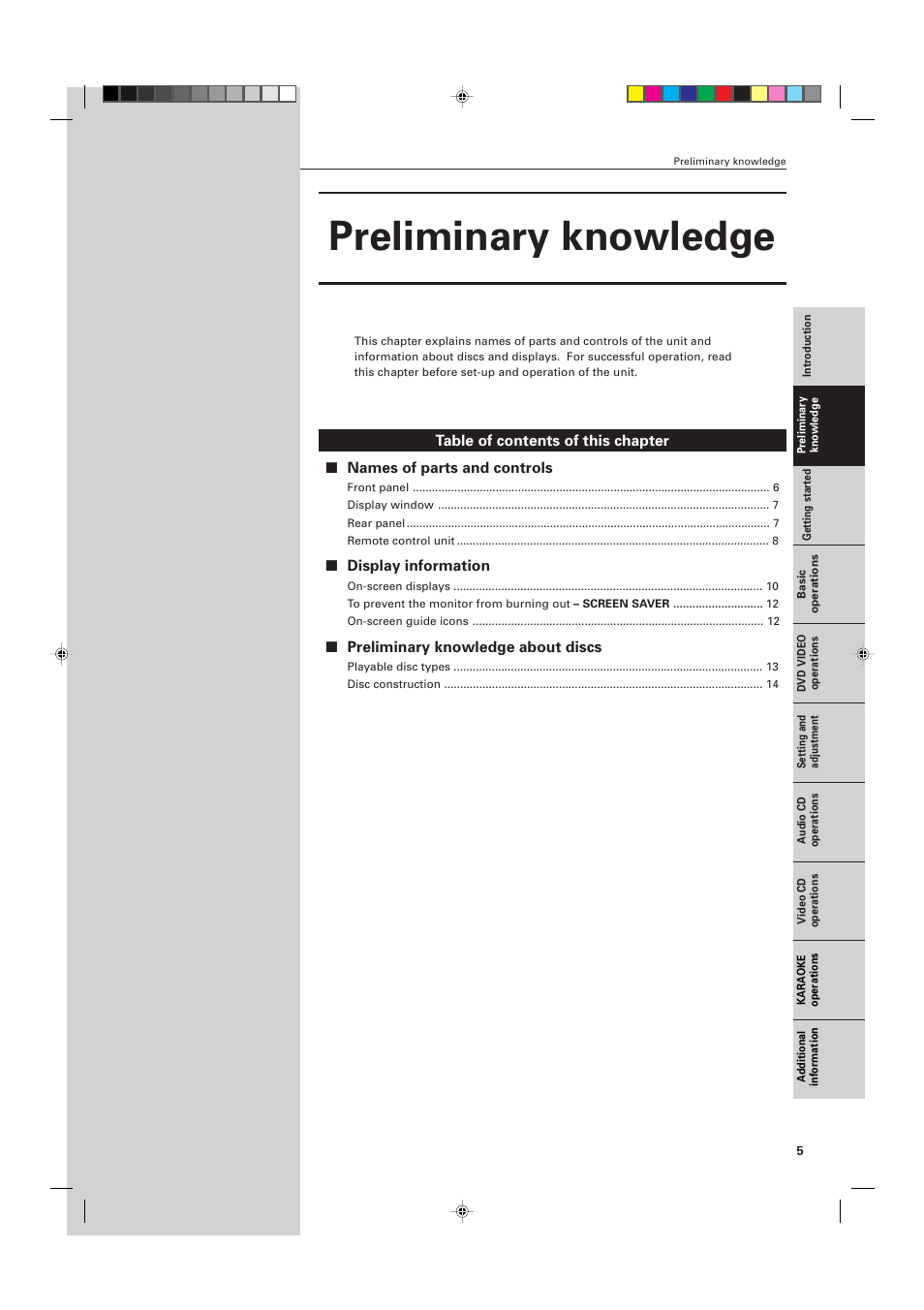 Preliminary knowledge | JVC XV-D705GD User Manual | Page 7 / 113