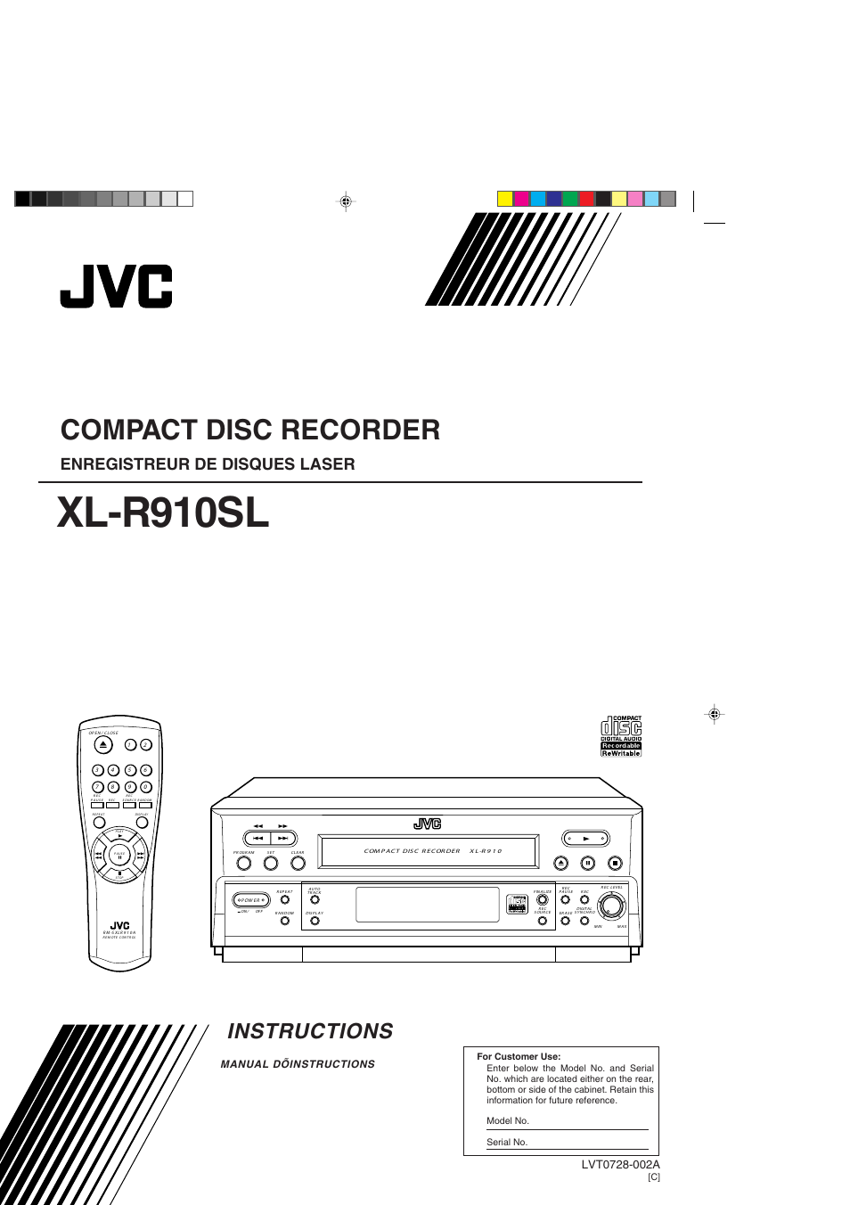 JVC XL-R910SL User Manual | 22 pages