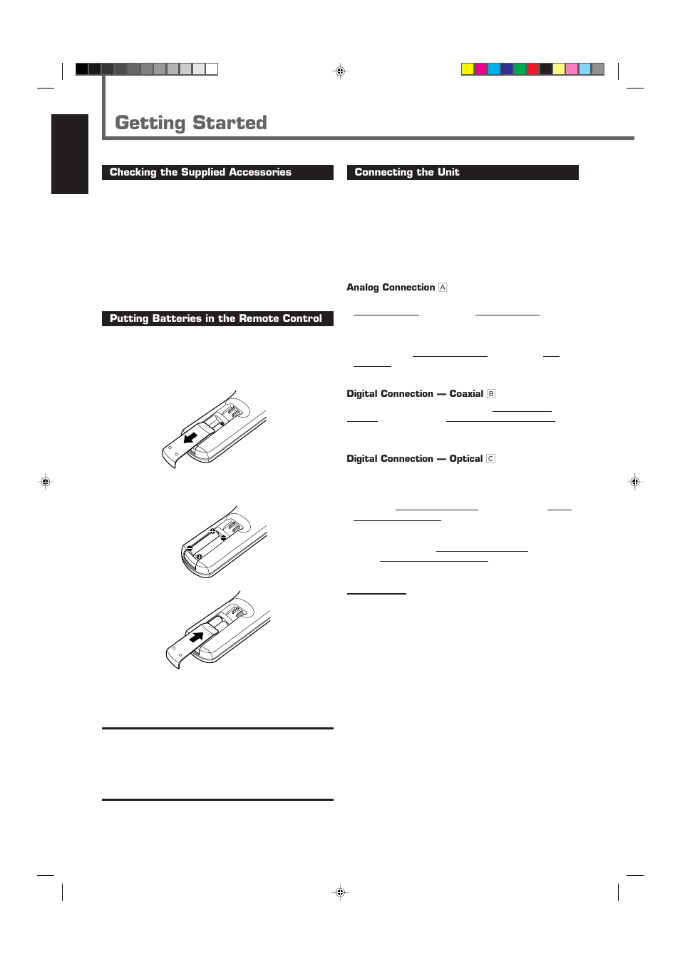 Getting started | JVC XL-R910SL User Manual | Page 8 / 22