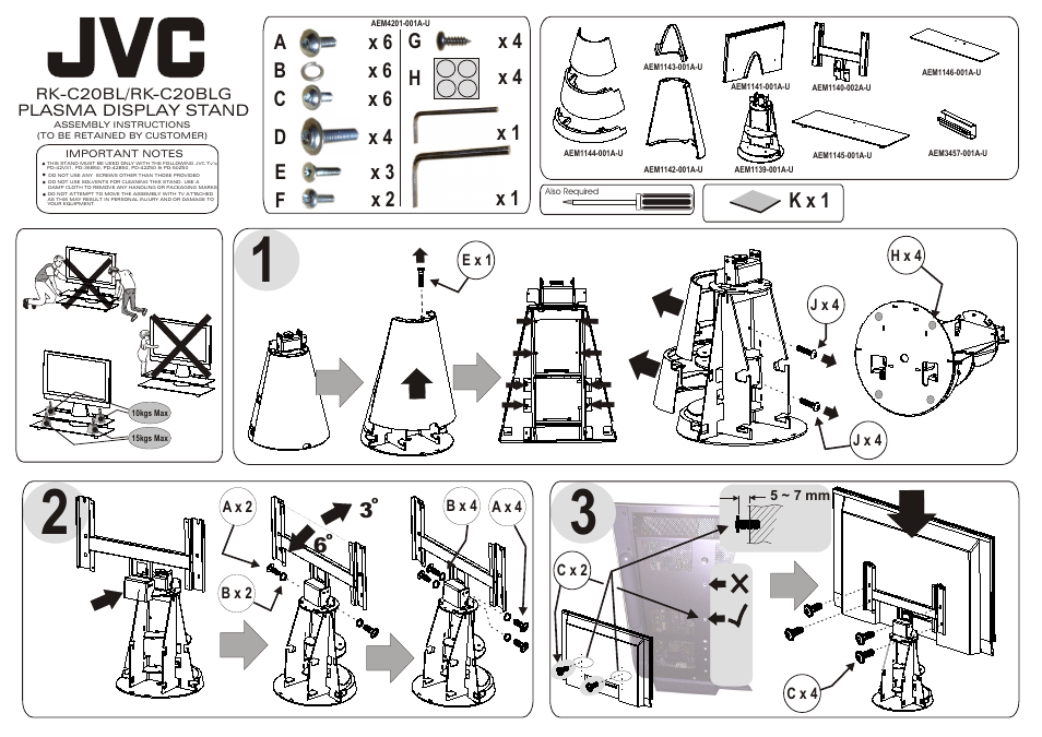 JVC RK-C20BLG User Manual | 2 pages