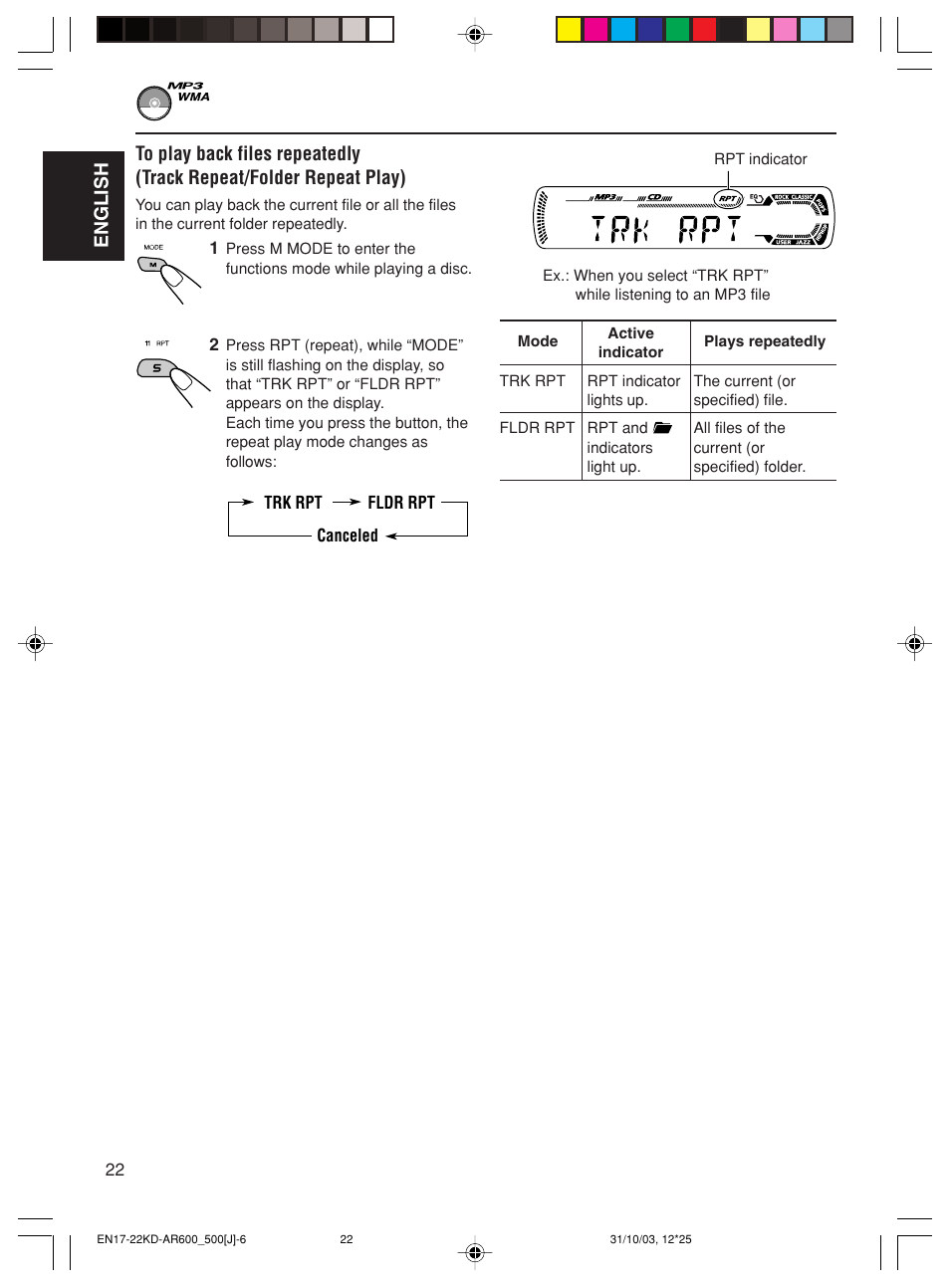 JVC KD-AR600 User Manual | Page 22 / 47