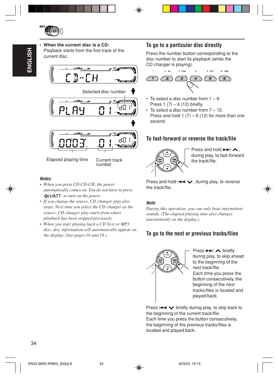 English to go to a particular disc directly | JVC KD-AR600 User Manual | Page 34 / 47