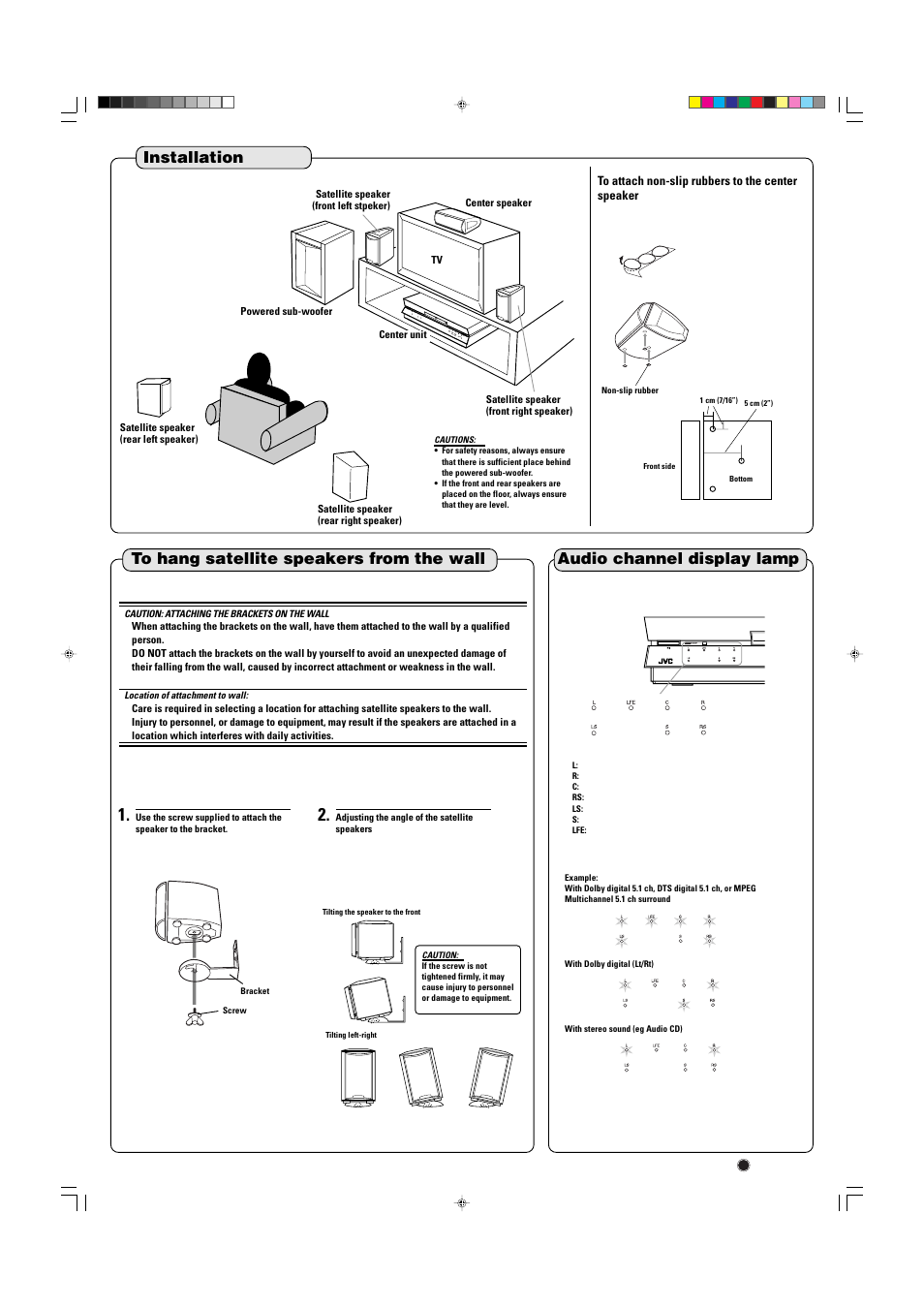 Installation, Audio channel display lamp | JVC TH-A10R User Manual | Page 4 / 68