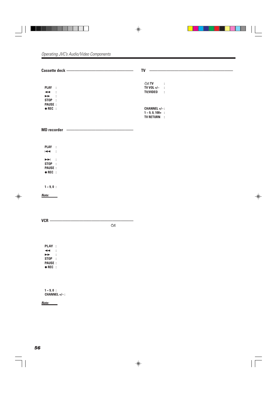 Operating jvc’s audio/video components | JVC TH-A10R User Manual | Page 60 / 68