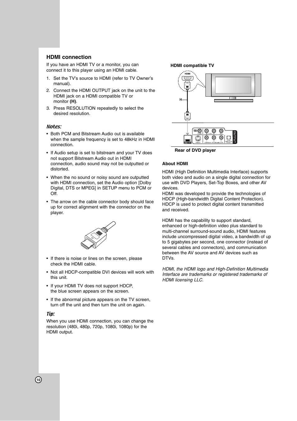 Hdmi connection | JVC XV-N682S User Manual | Page 10 / 28