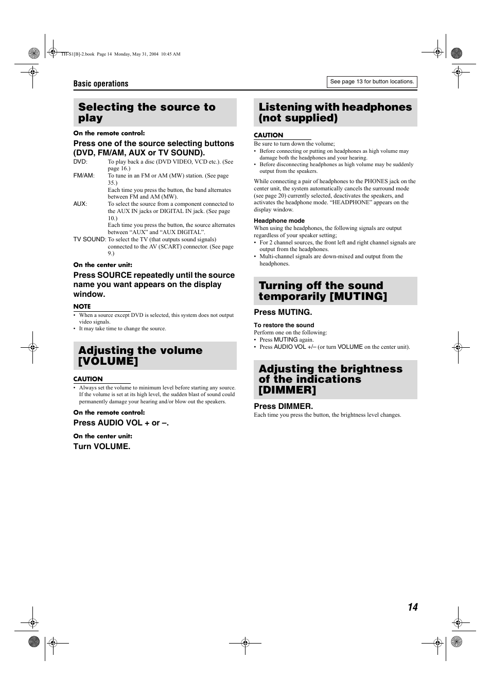 JVC TH-S1 User Manual | Page 17 / 44