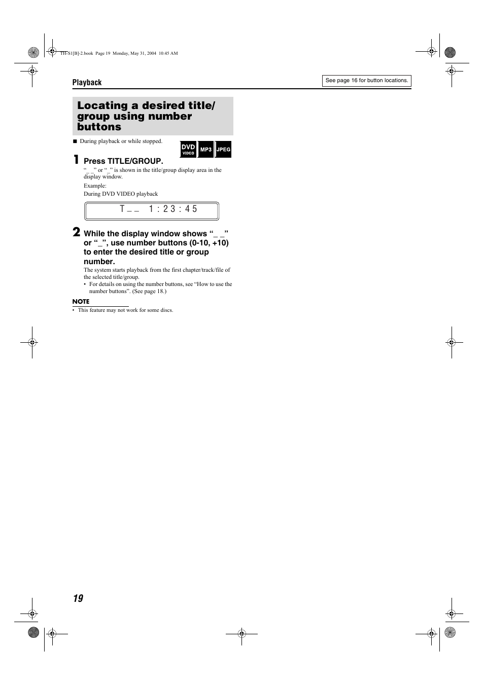 T : 2 3 : 4 5 | JVC TH-S1 User Manual | Page 22 / 44