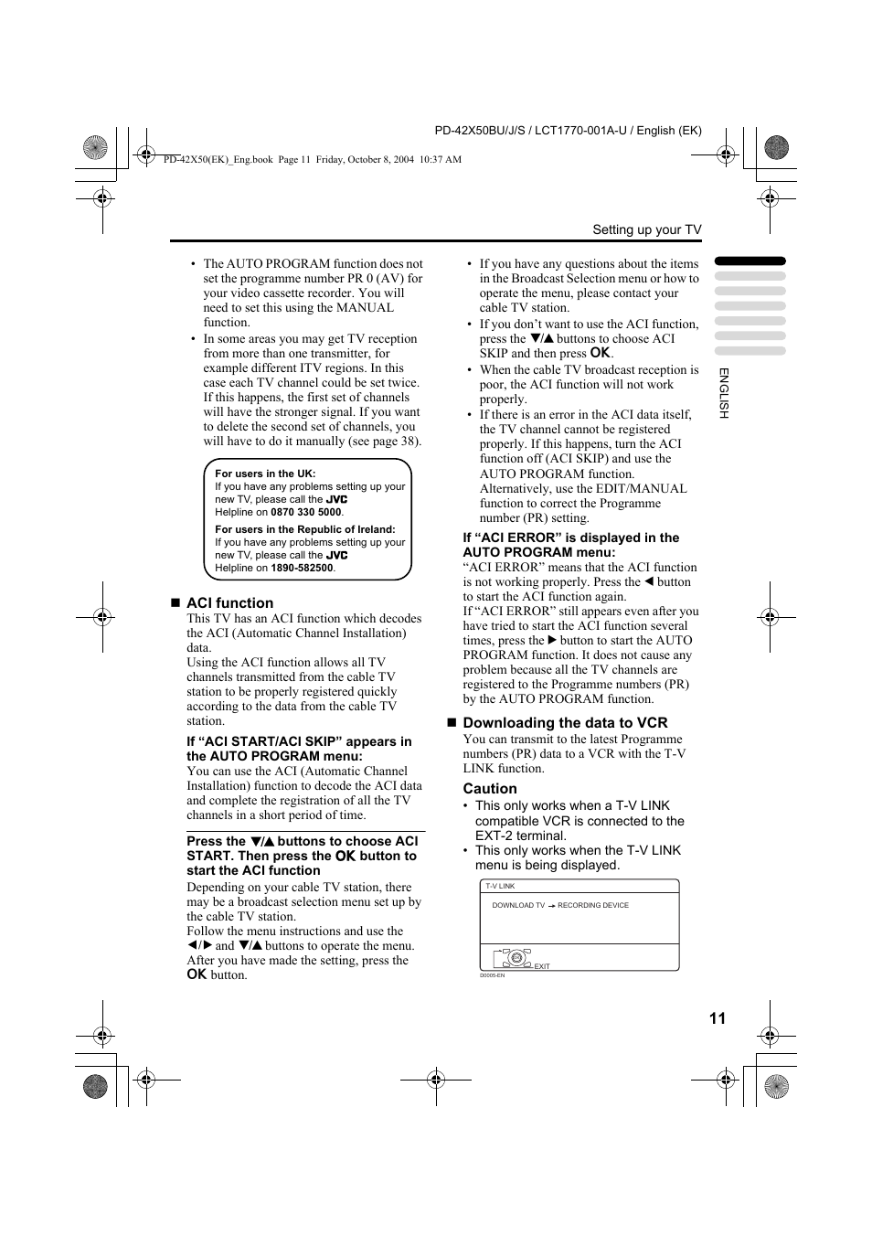 JVC PD-42X50BU User Manual | Page 13 / 58