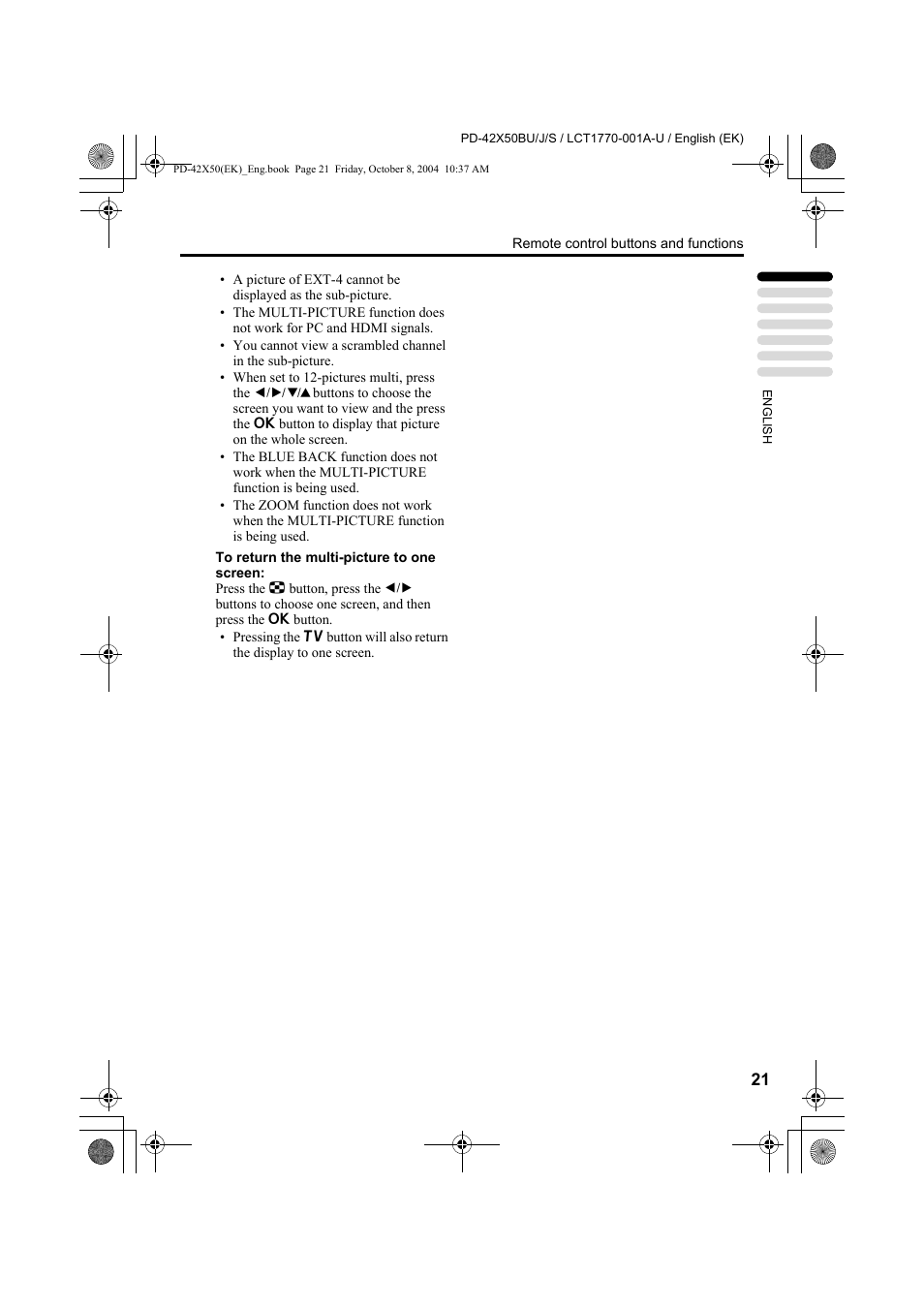 JVC PD-42X50BU User Manual | Page 23 / 58