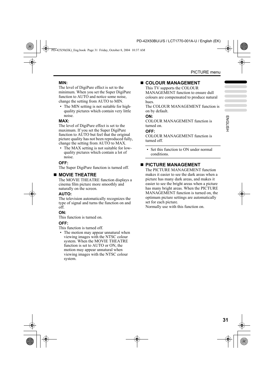 JVC PD-42X50BU User Manual | Page 33 / 58