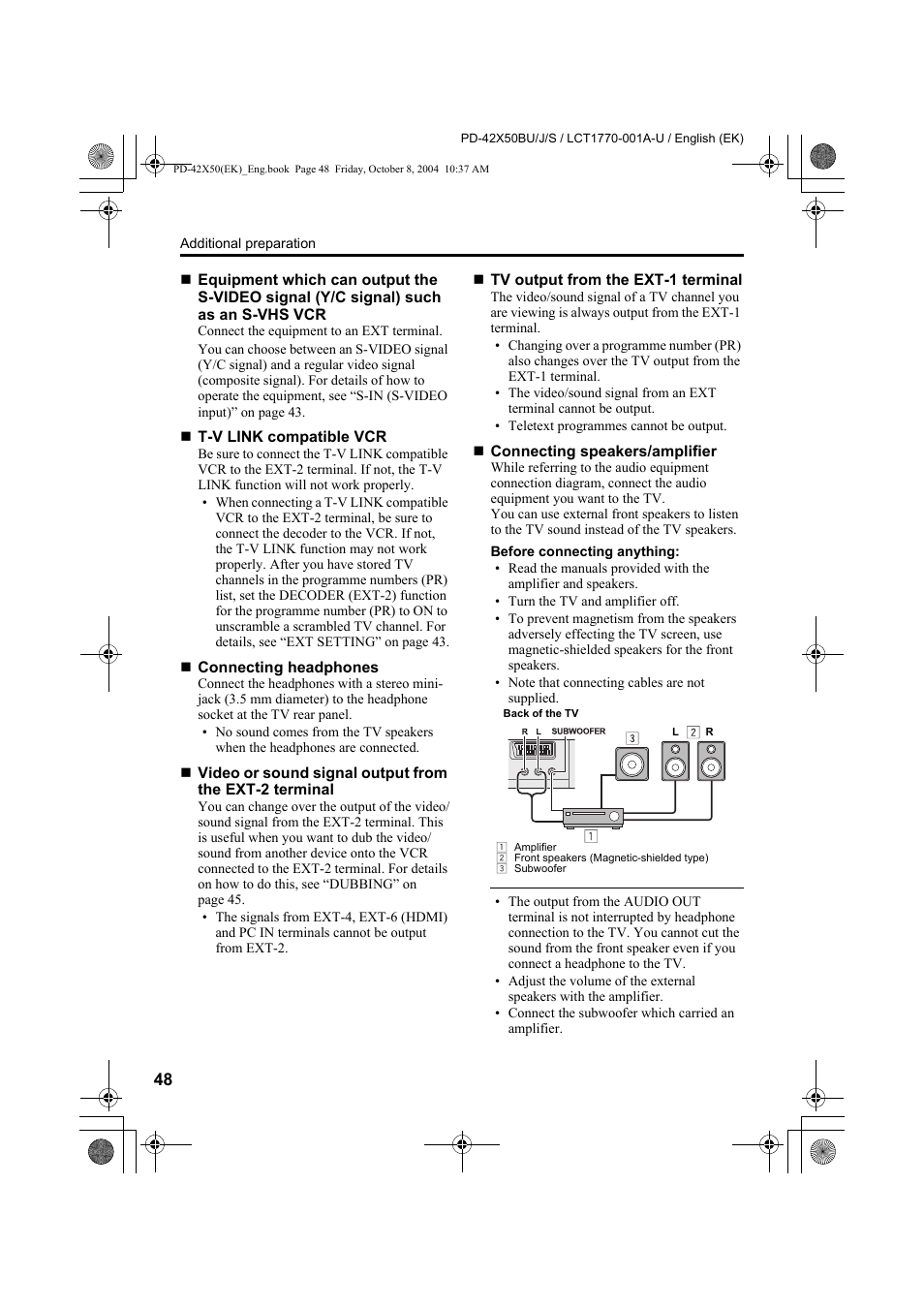 JVC PD-42X50BU User Manual | Page 50 / 58