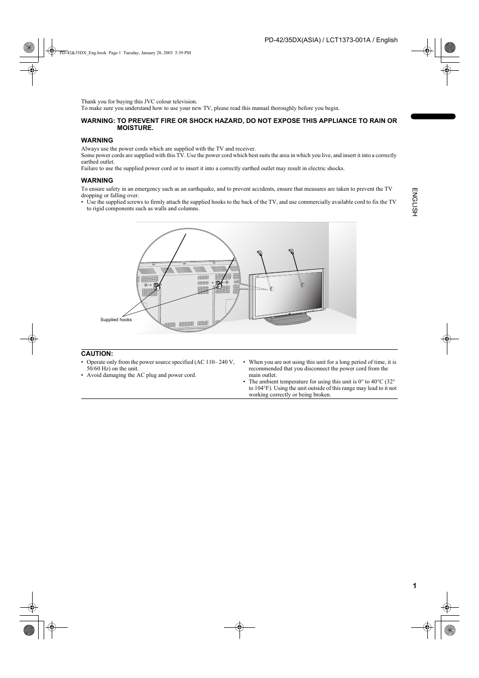 JVC PD-35DX  EN User Manual | Page 3 / 48