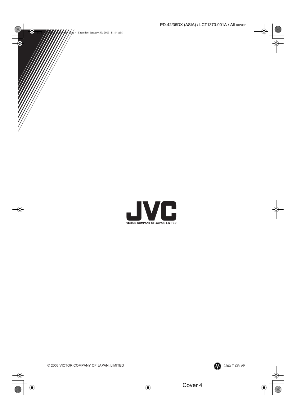 Cover 4 | JVC PD-35DX  EN User Manual | Page 48 / 48