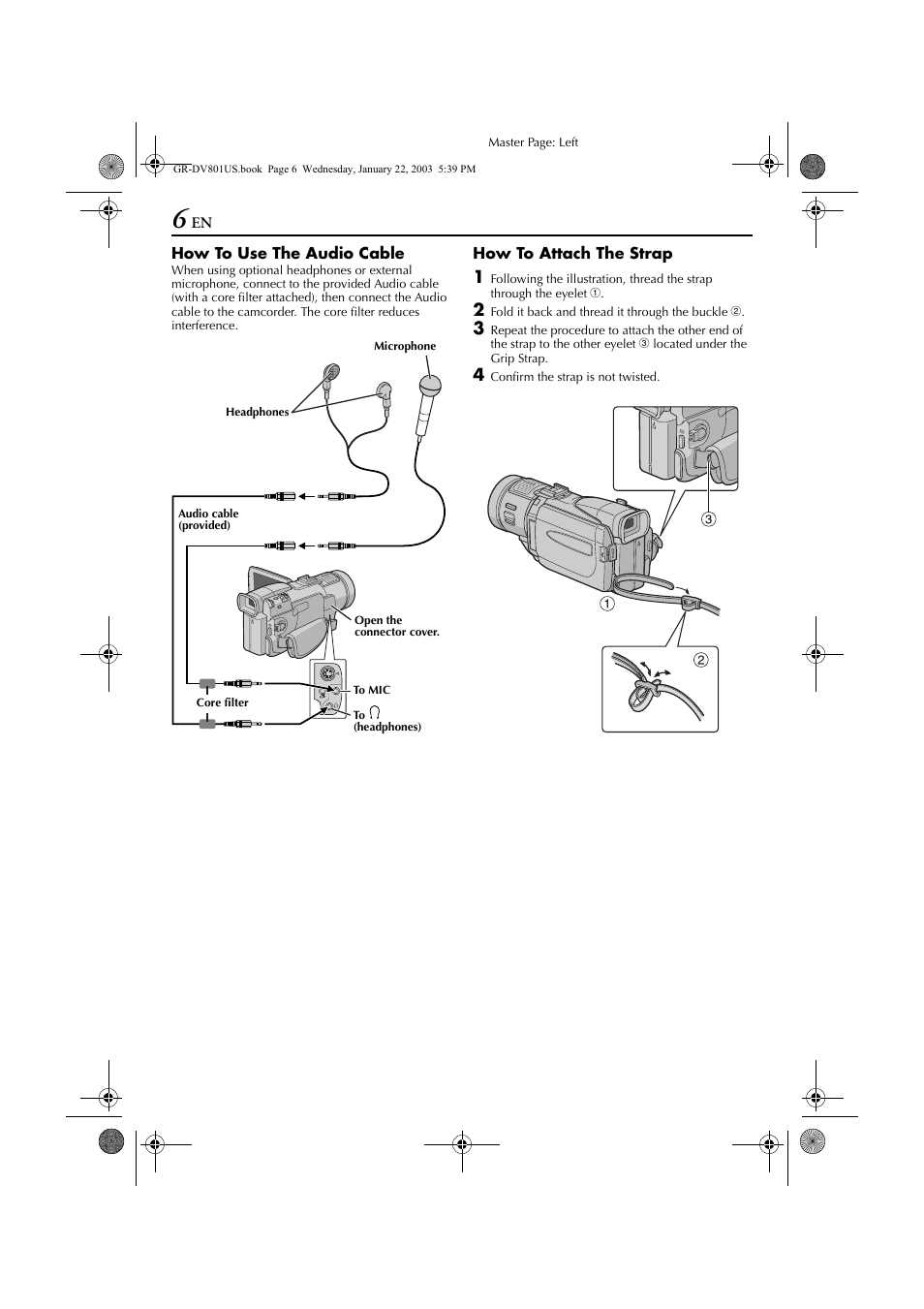 Pg. 6, Phone, Pg. 6) | JVC GR-DV801 User Manual | Page 6 / 88