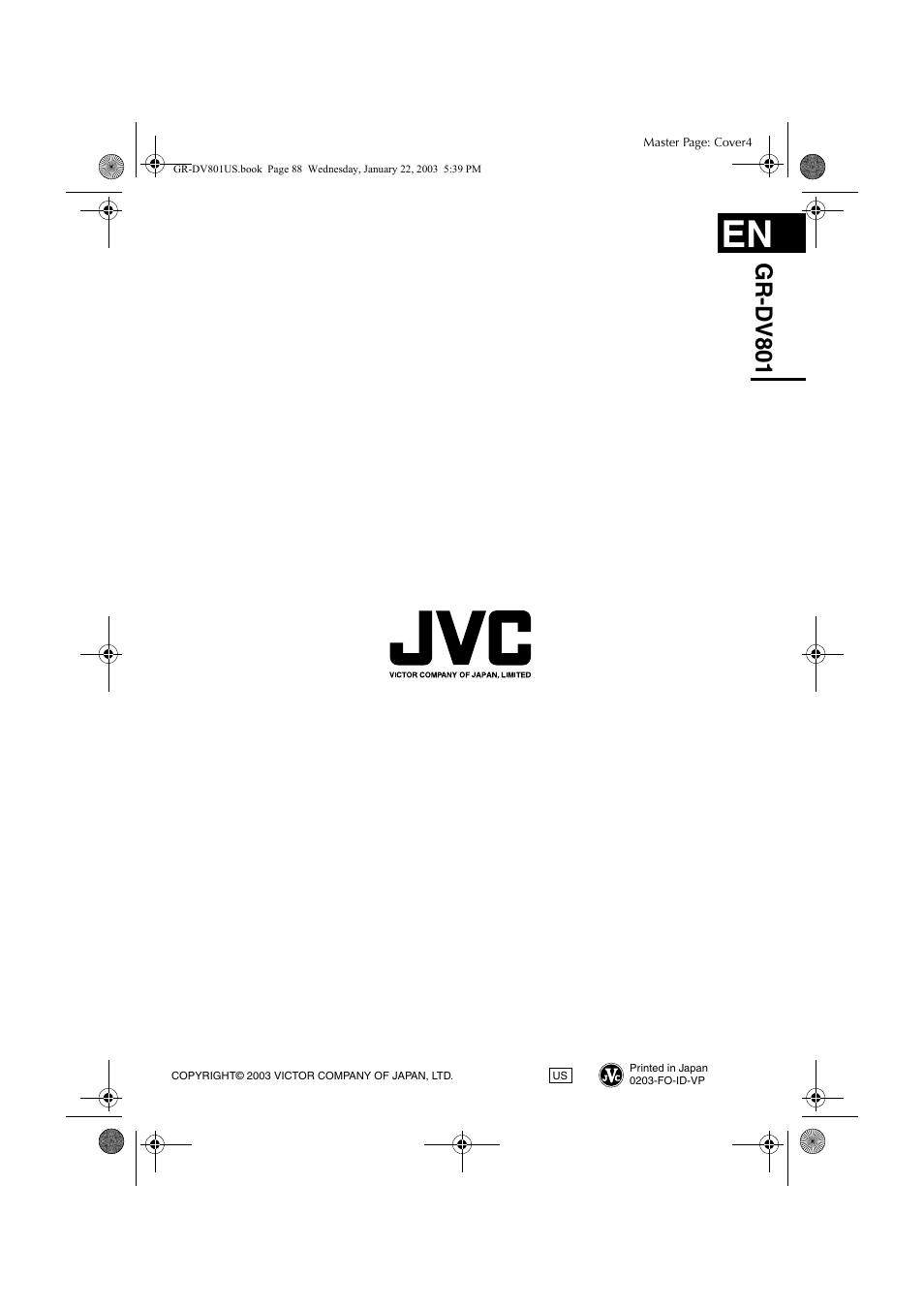 Gr-d v801 | JVC GR-DV801 User Manual | Page 88 / 88