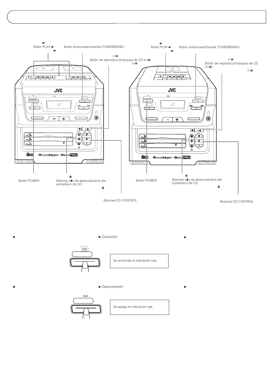 Mise en marche, Mise à l’arrêt, Desconexión: ÷ switching off | Power | JVC PC-XC8 User Manual | Page 15 / 40