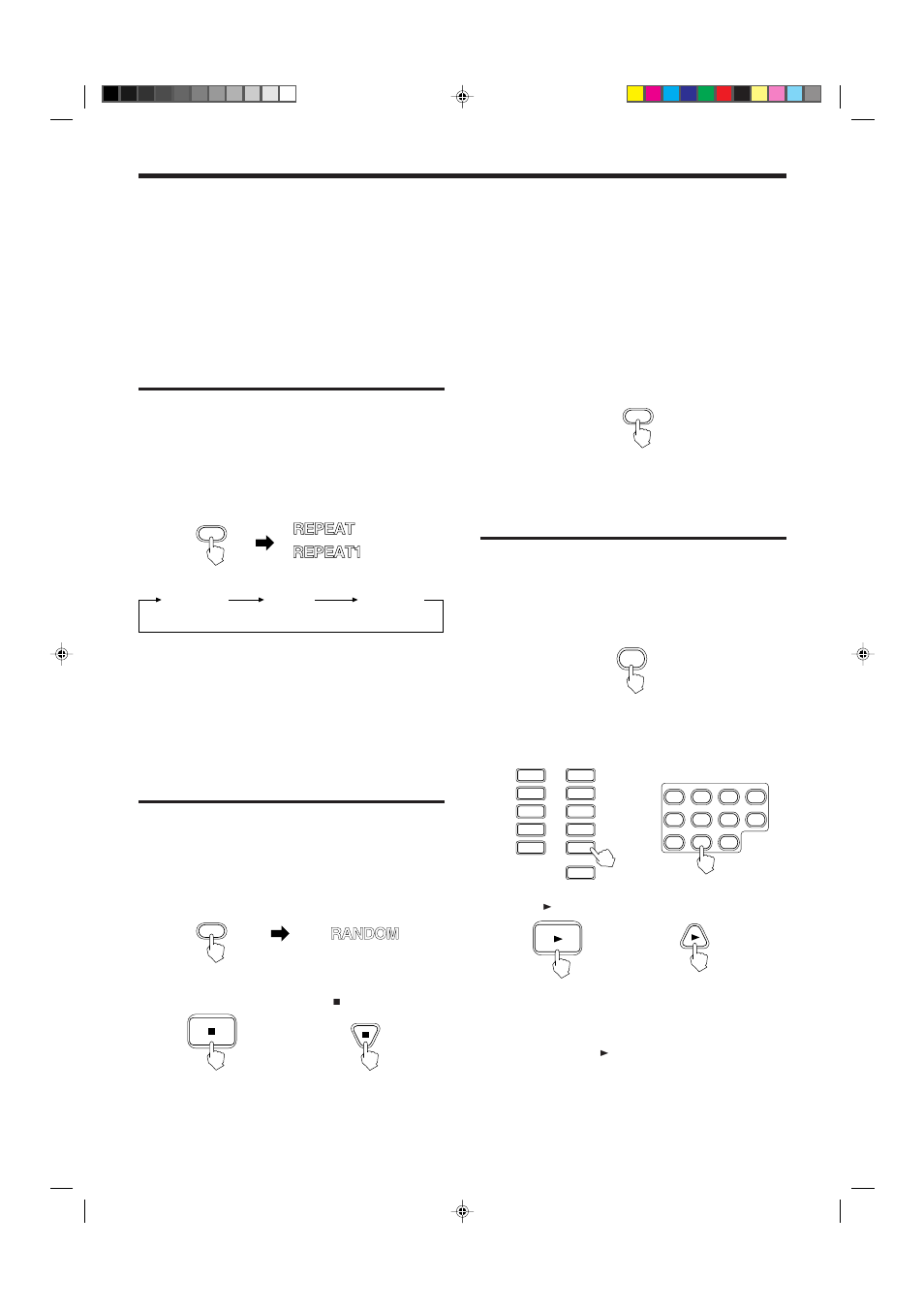 Various unique functions repeating tracks, Randomly playing tracks, Playing back a track from the desired time | JVC XL-MV757TN User Manual | Page 18 / 32