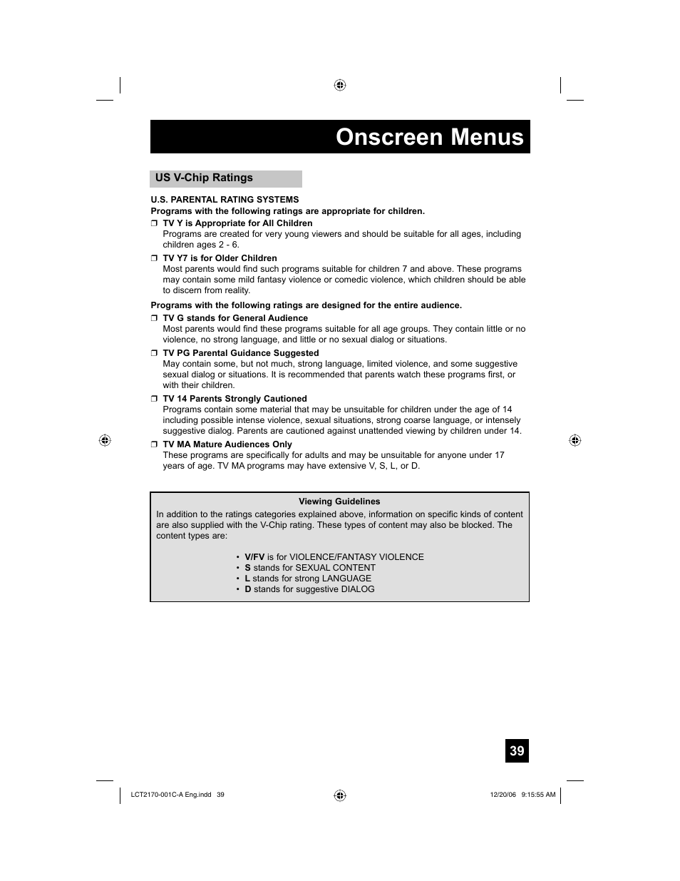 Onscreen menus | JVC HD-61FB97 User Manual | Page 39 / 88