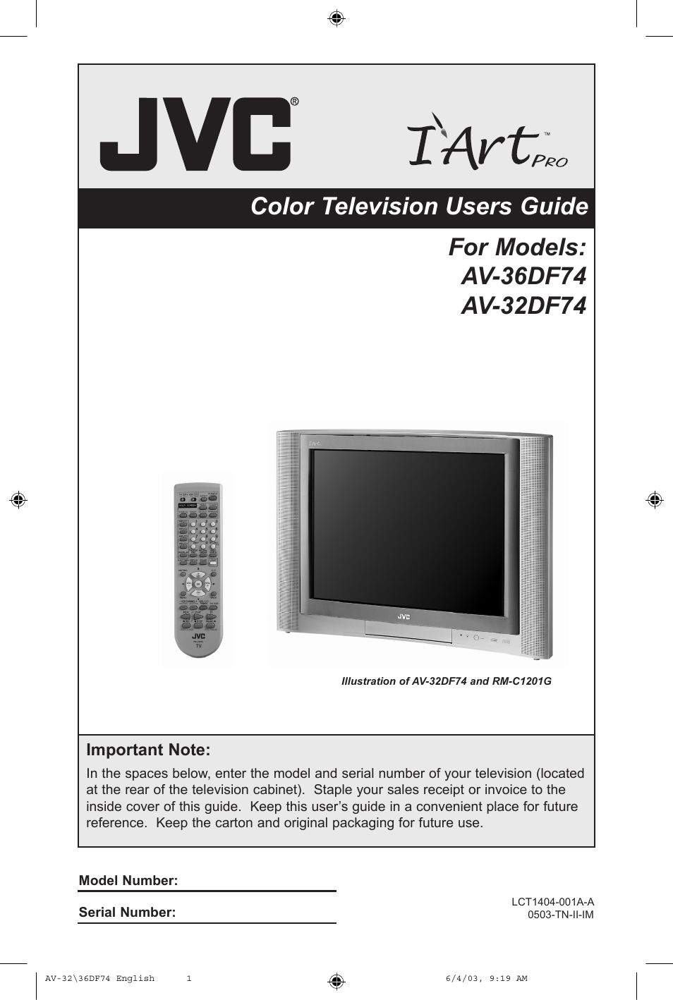 JVC AV 32DF74 User Manual | 60 pages