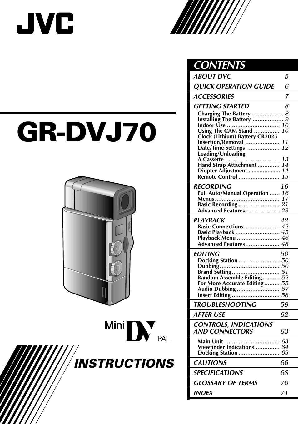 JVC GR-DVJ70 User Manual | 72 pages