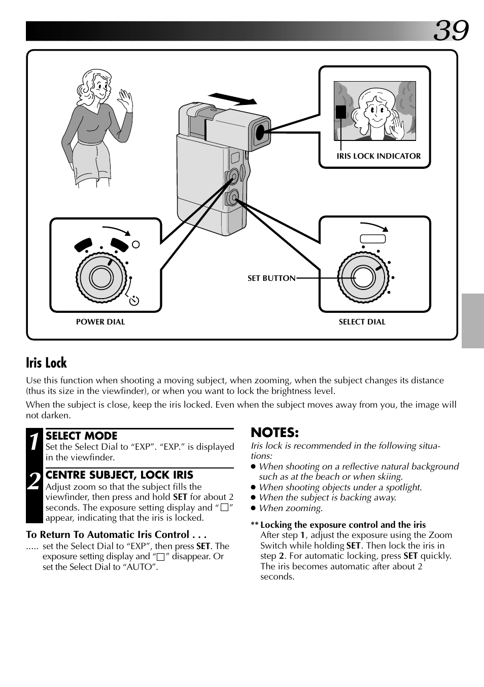 Iris lock | JVC GR-DVJ70 User Manual | Page 39 / 72