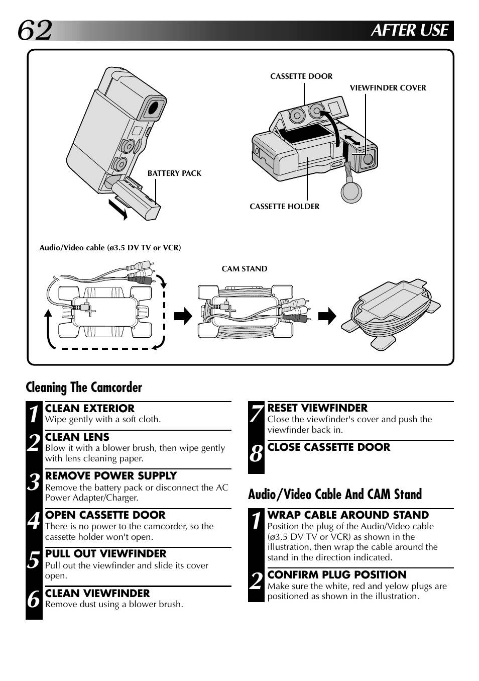 After use | JVC GR-DVJ70 User Manual | Page 62 / 72