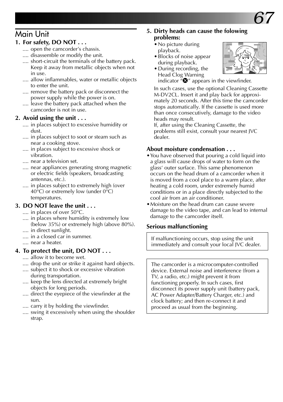 Main unit | JVC GR-DVJ70 User Manual | Page 67 / 72