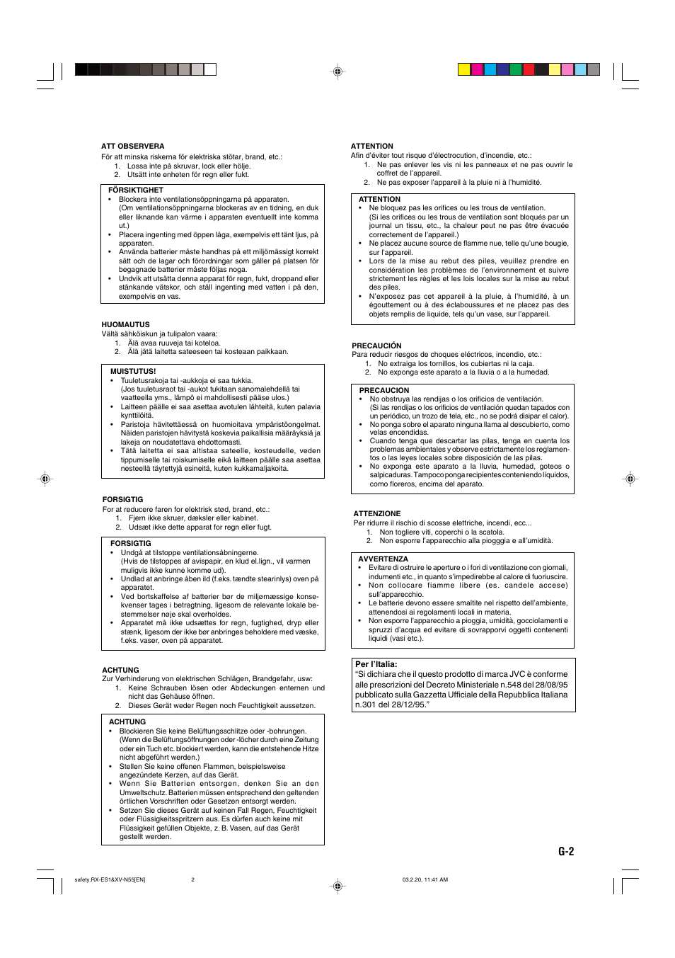JVC RX-ES1SL User Manual | Page 3 / 76