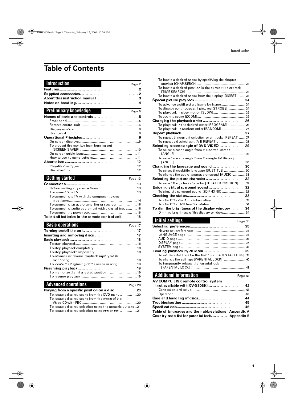 JVC XV-E100SL User Manual | Page 3 / 52