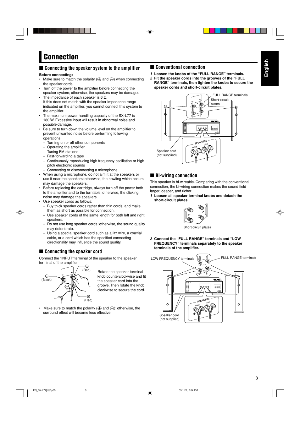 Connection | JVC SX-L77 User Manual | Page 3 / 8