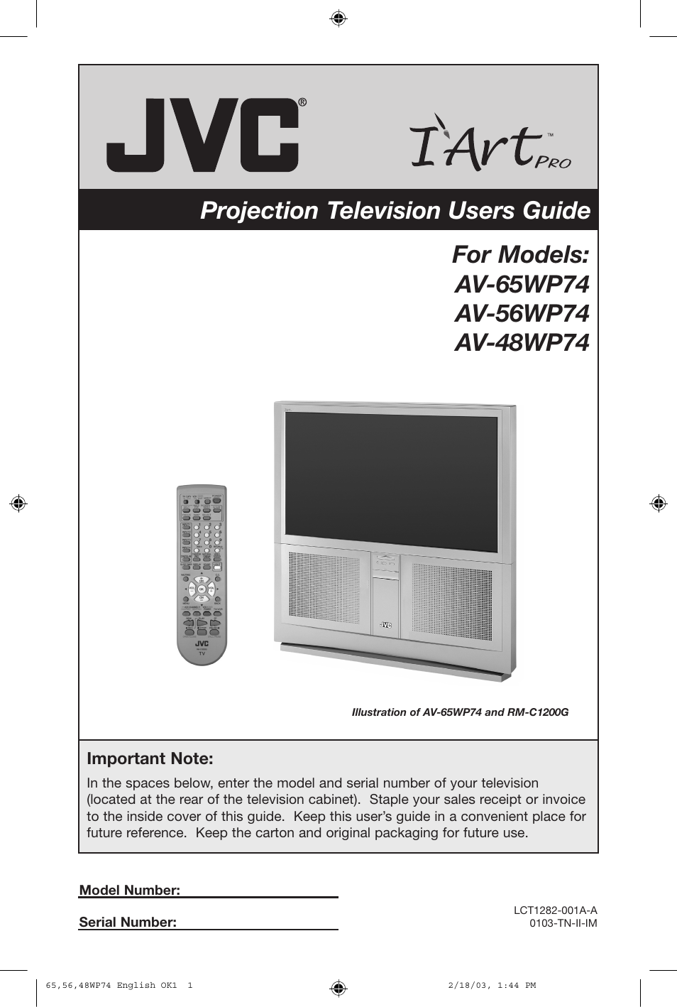 JVC AV 65WP74 User Manual | 64 pages