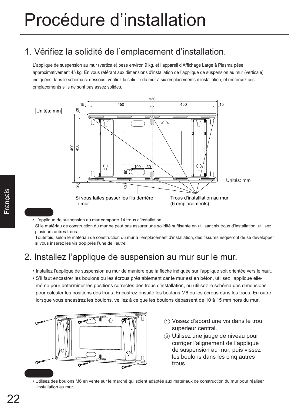 Procédure d’installation, Fran çais | JVC TS-C50P6G User Manual | Page 15 / 72
