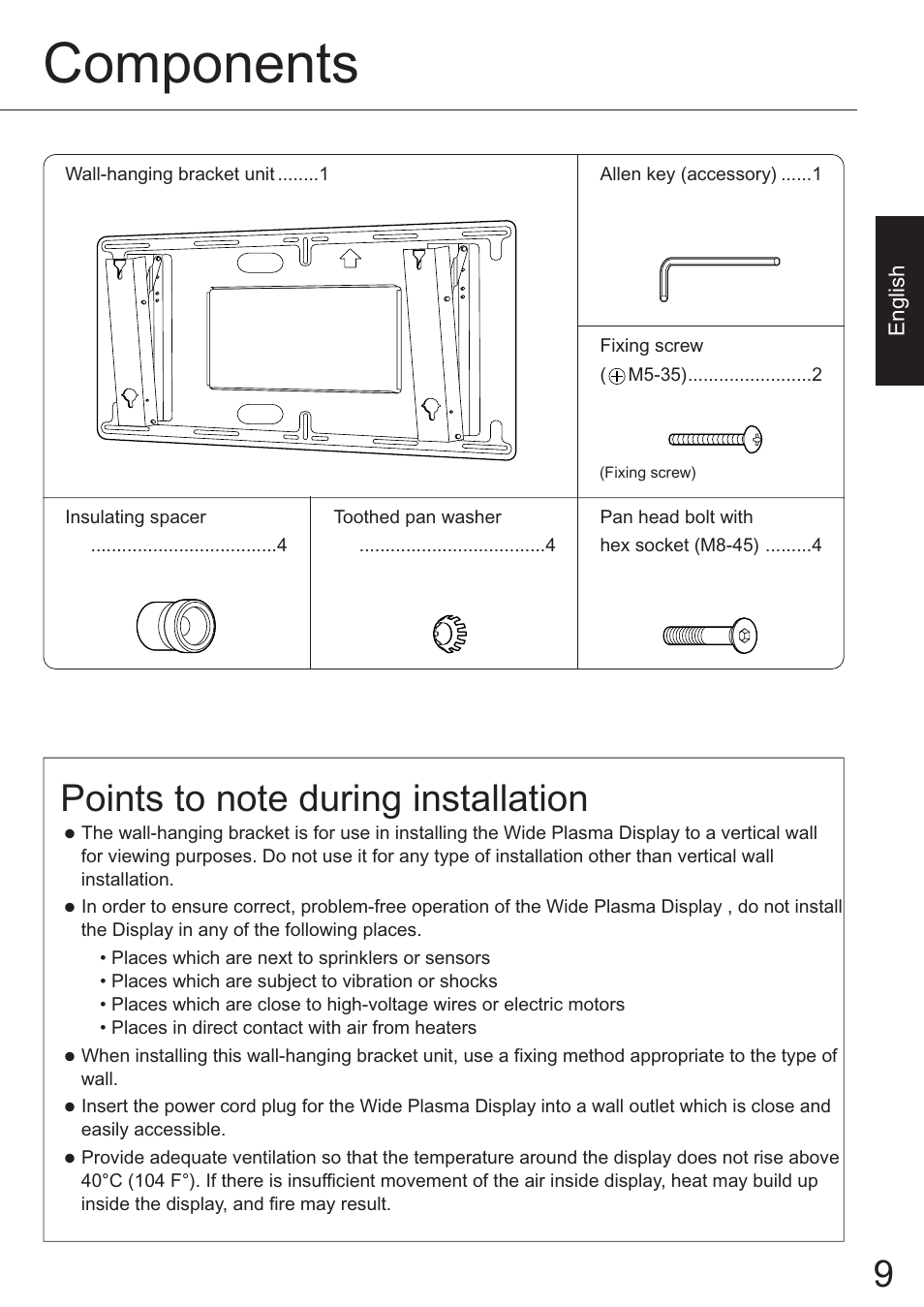 Components | JVC TS-C50P6G User Manual | Page 2 / 72