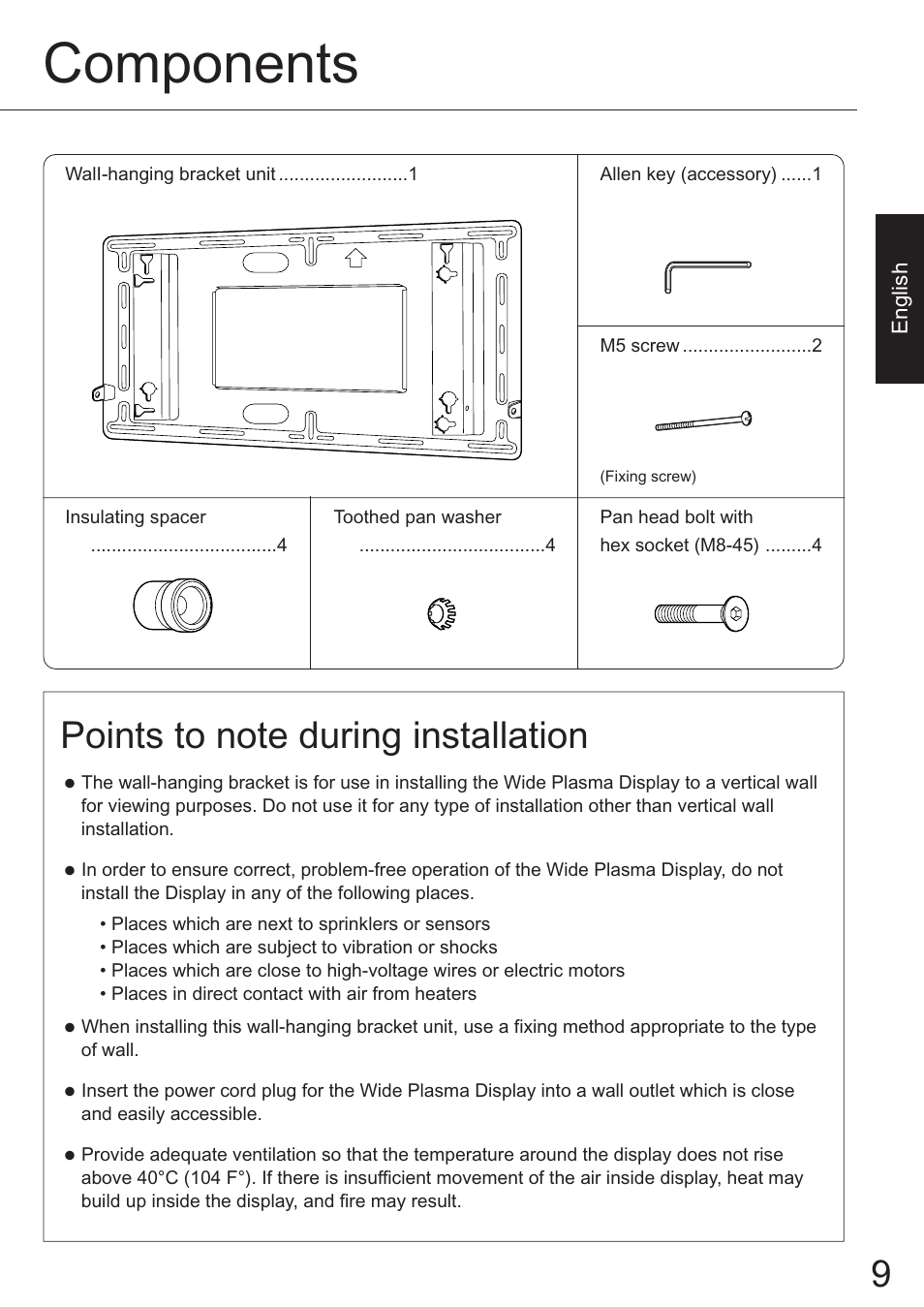 Components | JVC TS-C50P6G User Manual | Page 38 / 72