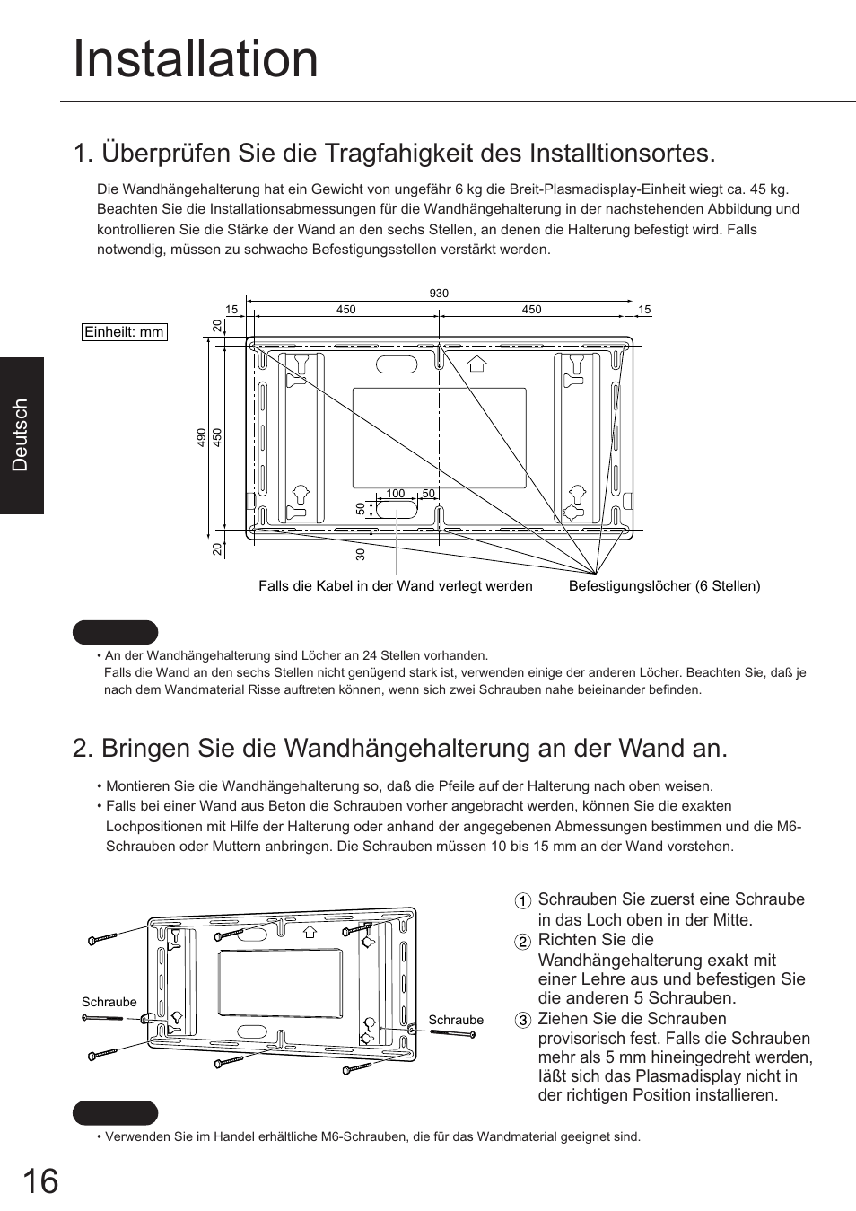 Installation, Deutsch | JVC TS-C50P6G User Manual | Page 45 / 72