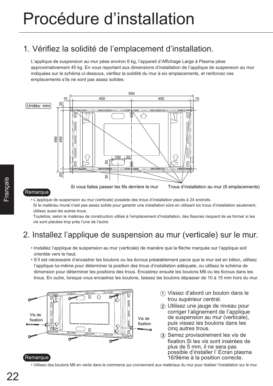 Procédure d’installation, Fran çais | JVC TS-C50P6G User Manual | Page 51 / 72