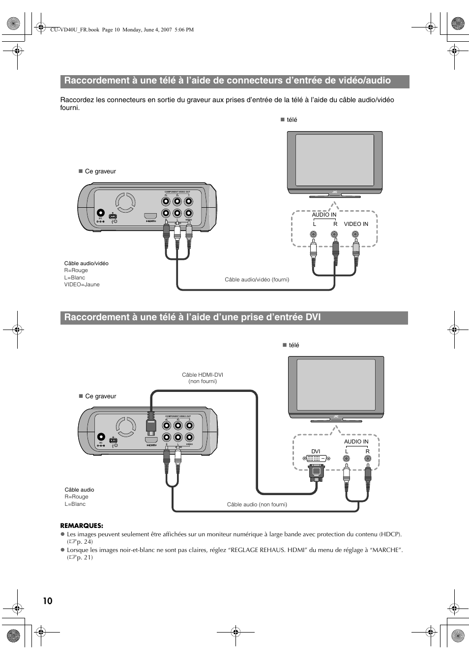 Vidéo/audio | JVC CU-VD40U User Manual | Page 36 / 80