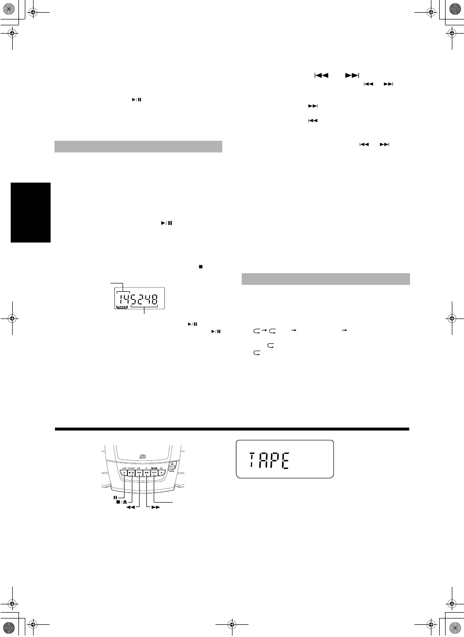 Utilisation de la platine à cassettes, Lecture normale, Lecture répétée | JVC RC-BZ5LB User Manual | Page 28 / 33