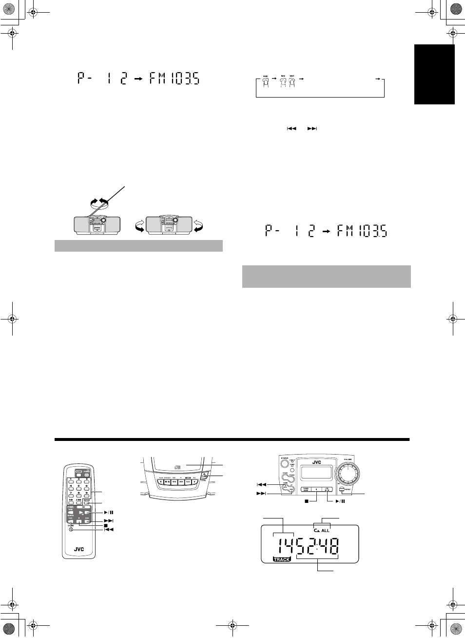 Using the cd player, Presetting stations | JVC RC-BZ5LB User Manual | Page 7 / 33