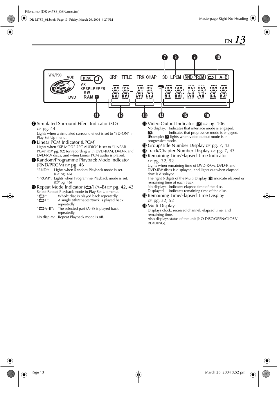 JVC DR-M7S User Manual | Page 13 / 116