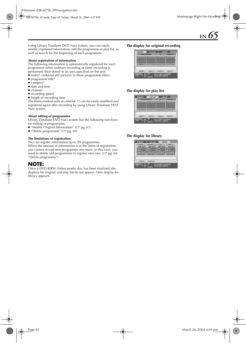 JVC DR-M7S User Manual | Page 65 / 116