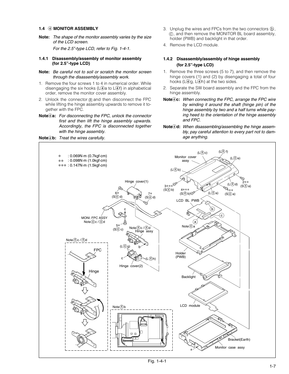 4 4 monitor assembly | JVC DVL320U User Manual | Page 11 / 38